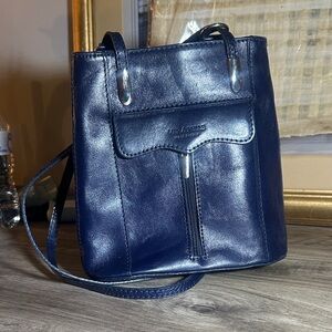 The Sak Midnight Blue Leather Crossbody Bag